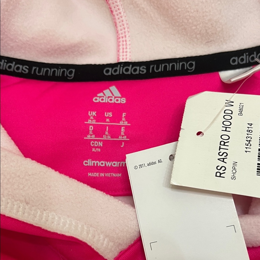 Adidas Vibrant Pink Climawarm Astro Women’s Pullover with White Accents - Picture 3 of 10